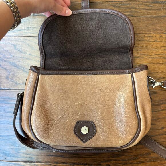 Brown Leather Saddle Crossbody Bag Neutral - Picture 5 of 13
